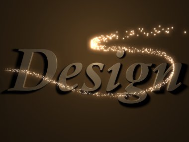 kıvılcım ile parlak çizgili tasarım - 3d yazıt