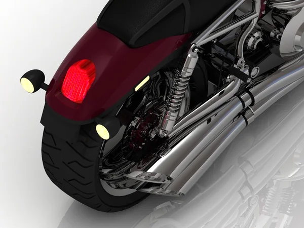 Power Motorcycle with exhaust view back — Stock Photo, Image