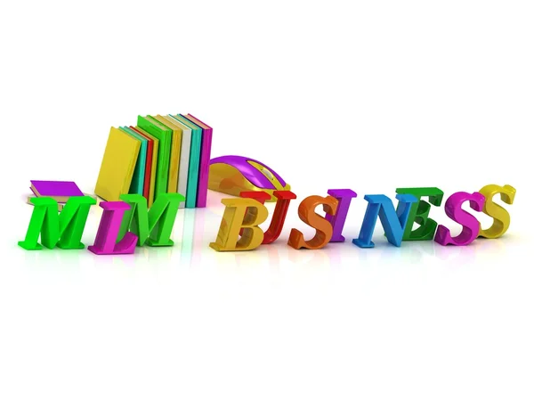 MLM BUSINESS - lettera di volume luminoso e libri di testo — Foto Stock