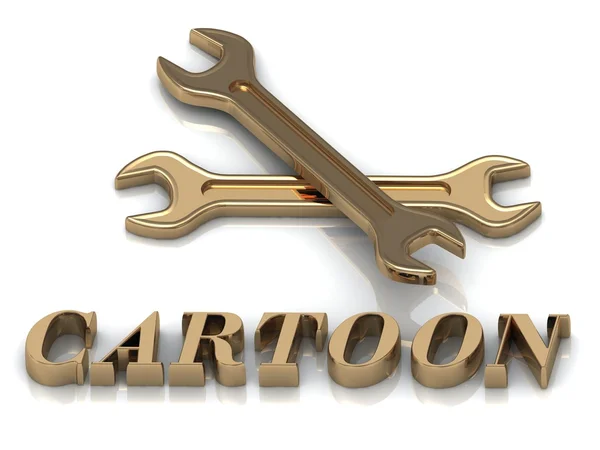 CARTOON- надпись из металлических букв и 2 ключа — стоковое фото