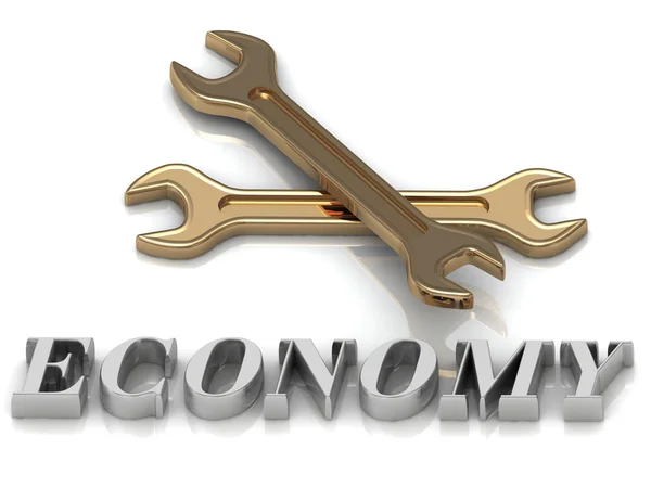 ECONOMY- inscription of metal letters and 2 keys — Stock Photo, Image