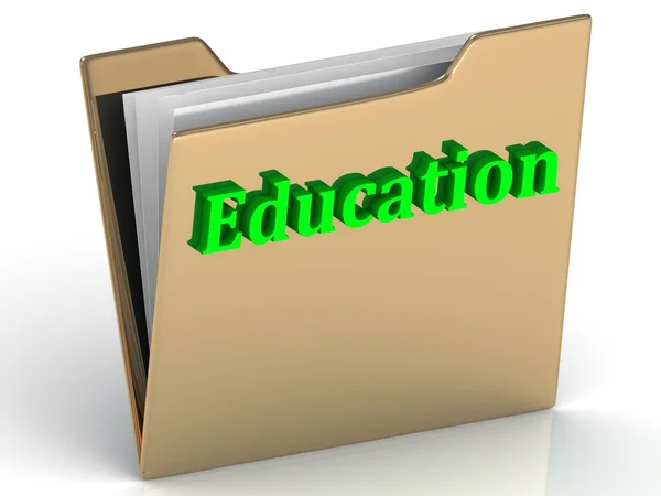 Education - bright green letters on a folder — Stock Photo, Image