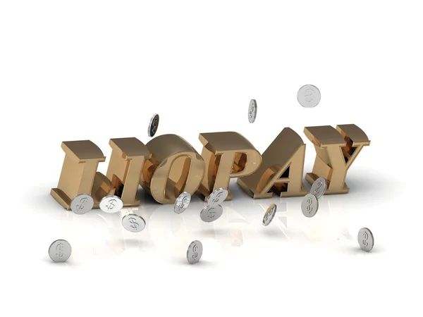 LIQPAY - letras de oro brillante y dinero — Foto de Stock