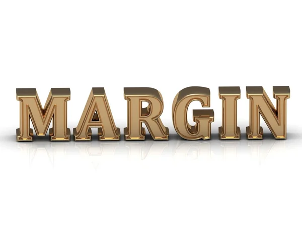 MARGIN - bright gold letters — Stock Photo, Image