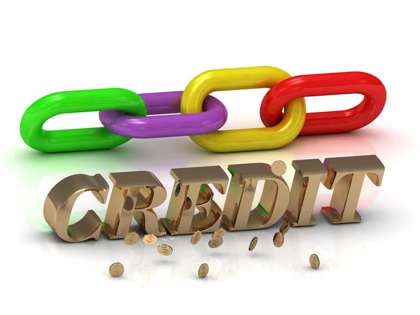 Kredi-yazıt parlak harfler ve renk zinciri — Stok fotoğraf