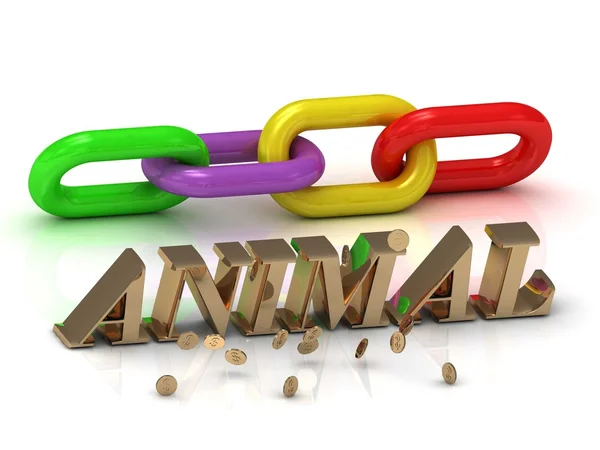 Zwierzę napis jasnych liter i łańcuch na — Zdjęcie stockowe