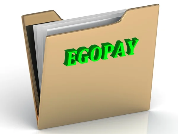 EGOPAY- bright color letters on a gold folder — Stock Photo, Image