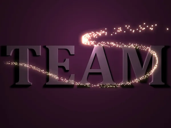 TEAM- inscription 3d avec ligne lumineuse avec étincelle — Photo