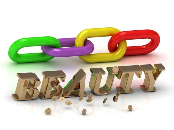 BEAUTY- inscription of bright letters and color chain — Stock Photo, Image