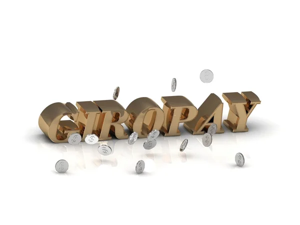 GIROPAY- inscription of gold letters on white background — Stock Photo, Image