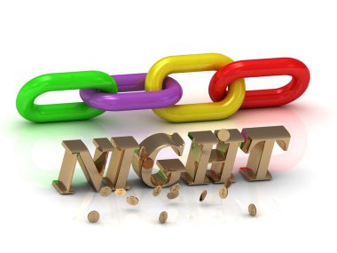 Gece-yazıt parlak harfler ve renk zinciri