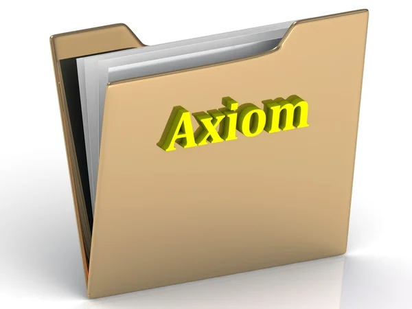 Axiom- letras brillantes en una carpeta de oro en —  Fotos de Stock