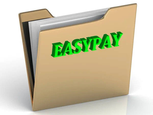 EASYPAY- letras de color brillante en una carpeta de oro —  Fotos de Stock