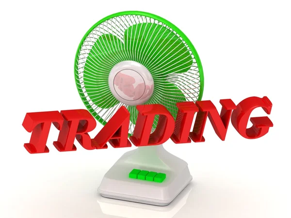 TRADING- Hélice de ventilador verde e letras de cor brilhante — Fotografia de Stock