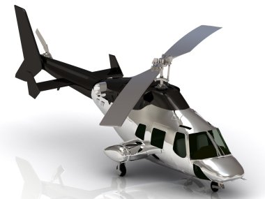 Çalışma pervane ile gümüş helikopter