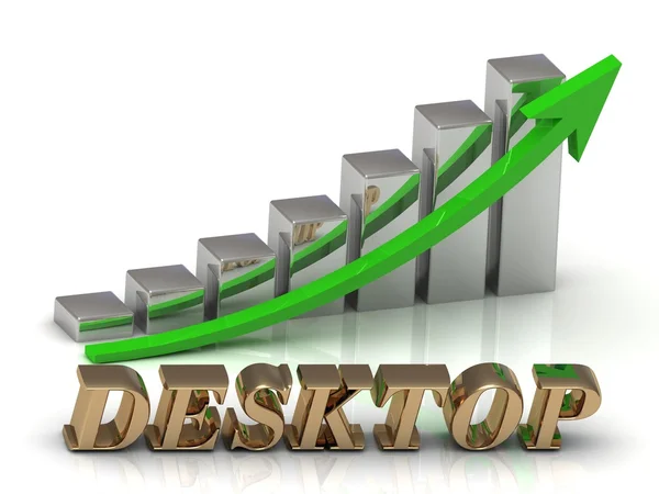 Masaüstü-yazıt altın harf ve grafik büyüme — Stok fotoğraf
