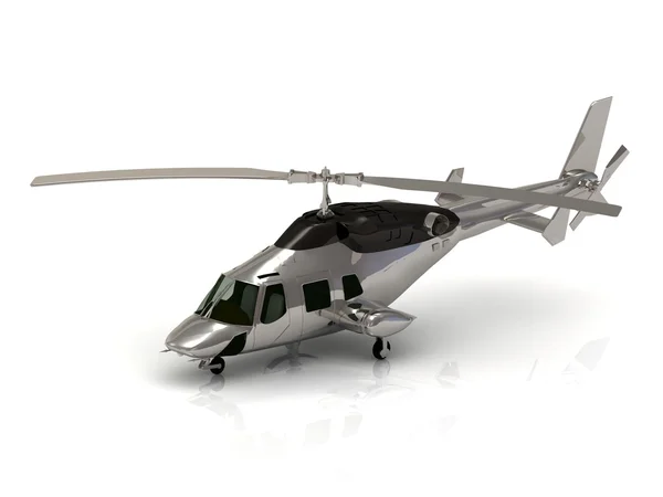 Helicopter silver isolated under — Stock Photo, Image