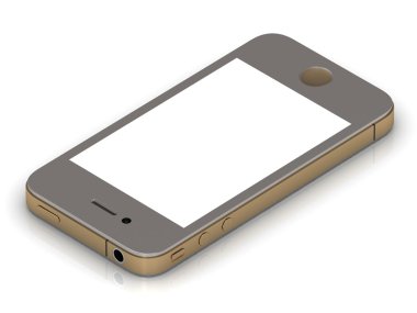 Boş ekran ile altın mobil akıllı telefon