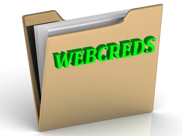 Webcreds - jasne litery na złoto folder na — Zdjęcie stockowe
