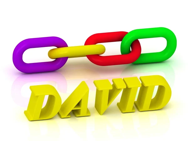 DAVID- Name and Family of bright yellow letters — Stock Photo, Image