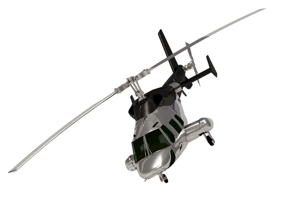 Fighter ARMY Silver helicopter — Stock Photo, Image