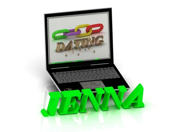 JENNA- Name and Family bright letters near Notebook — Stock Photo, Image