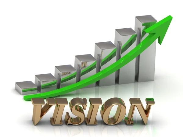 VISION- inscripción de letras de oro y crecimiento gráfico — Foto de Stock