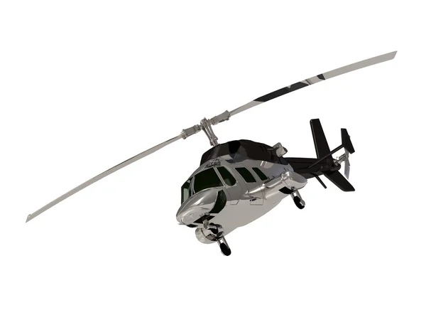 Helicóptero de prata ARMY com hélice de trabalho Imagens De Bancos De Imagens