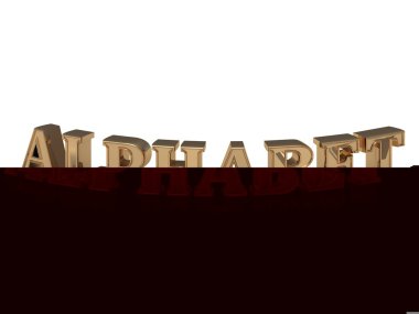 Alfabe - parlak altın bend kelime