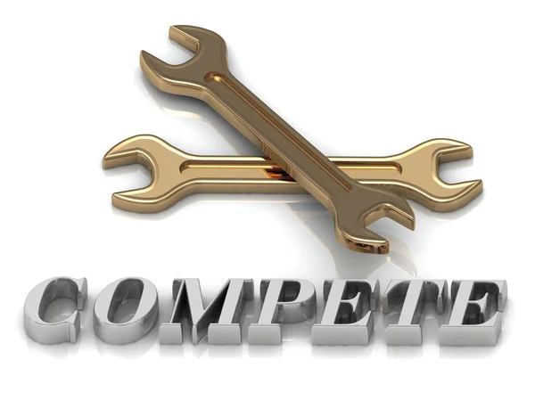Wettbewerb - Beschriftung von Metallbuchstaben und 2 Schlüsseln — Stockfoto