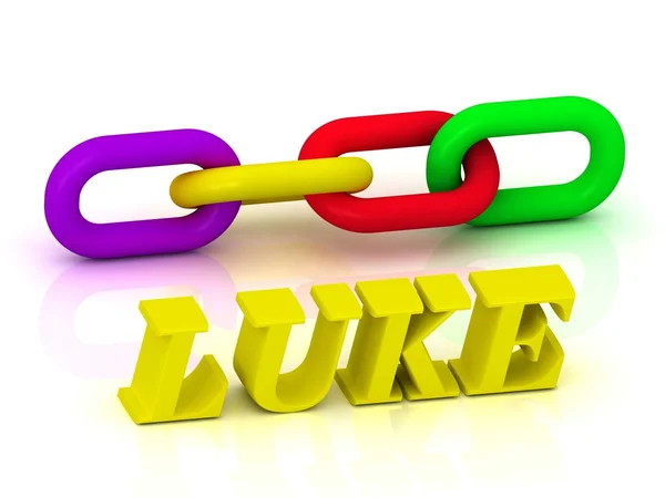 Luke - adı ve aile parlak sarı harfler — Stok fotoğraf