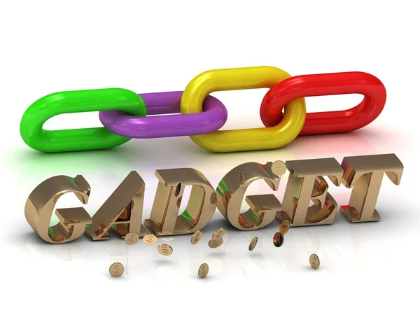GADGET- inscripción de letras brillantes y cadena de color — Foto de Stock