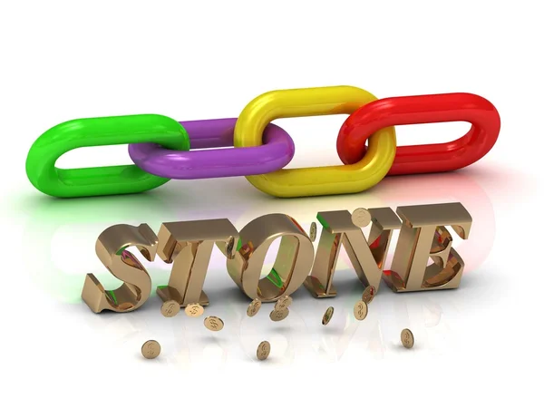 Stone nápis světlé řetězce písmena a barvy — Stock fotografie