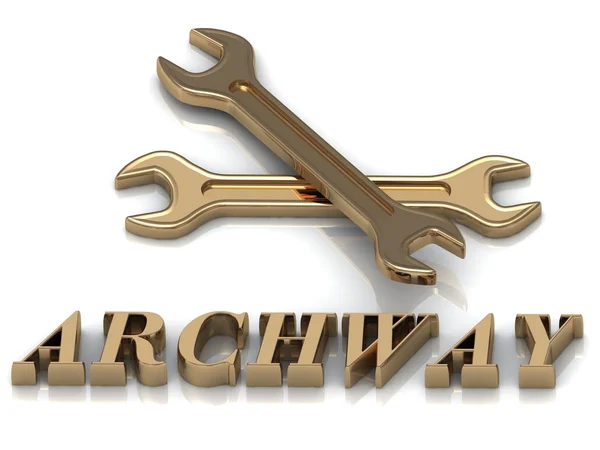 Archway napis metalowe litery i 2 klucze — Zdjęcie stockowe