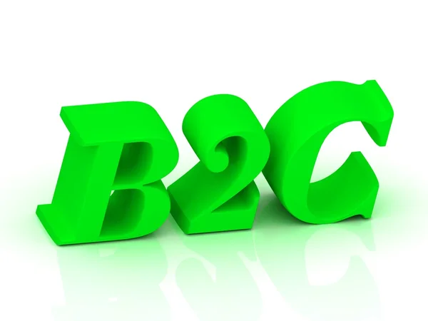 B2C finance - bright green letters — Stock Photo, Image