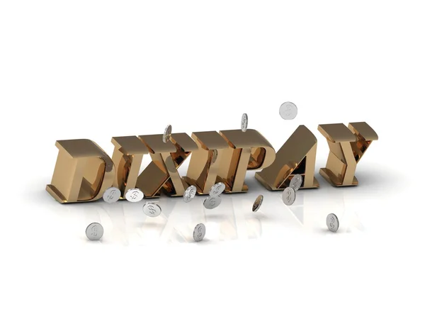 Dixipay- Beschriftung von Goldbuchstaben und Silbergeld — Stockfoto