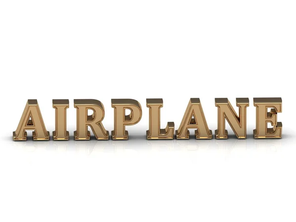 AIRPLANE - bright gold letters — Stock Photo, Image