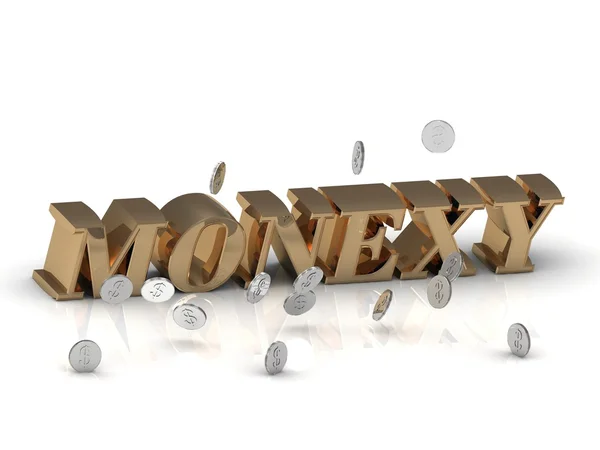 Monexy - a fehér arany betűkkel a felirat — Stock Fotó
