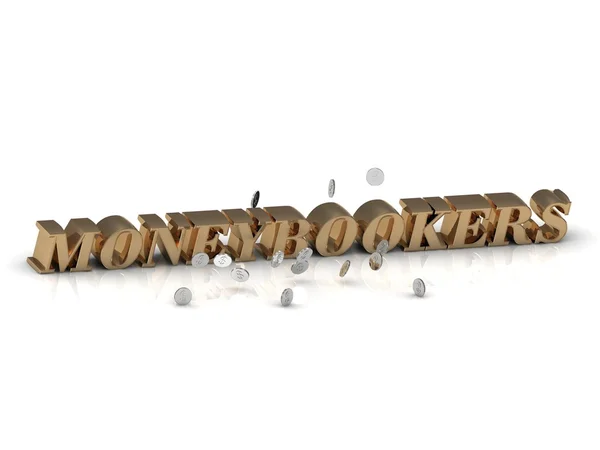 MONEYBOOKERS - inscription of gold letters — Stock Photo, Image