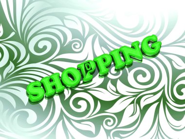 Alışveriş - parlak renkli harfler güzel yeşil süs 