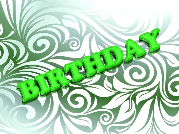 BIRTHDAY - bright color letters on nice green — Stock Photo, Image