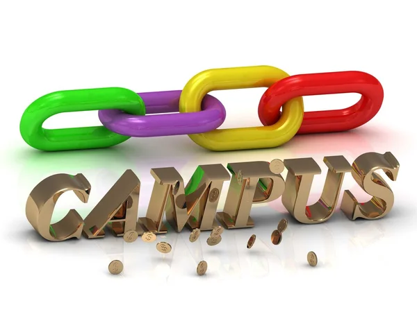 Campus-inscriptie van lichte brieven en kleur keten — Stockfoto