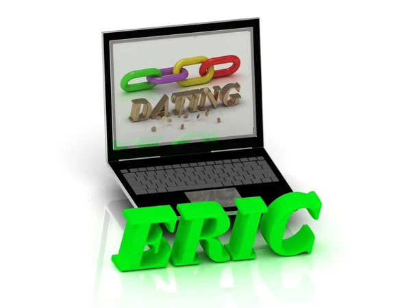 Eric-姓名和家庭明亮字母附近笔记本 — 图库照片