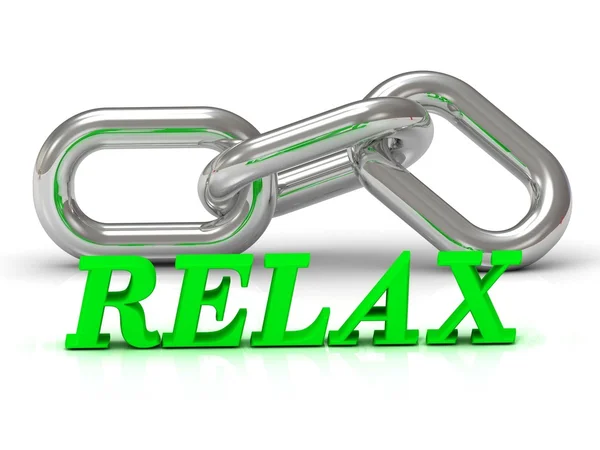 RELAX- inscription of color letters and Silver chain — Stock Photo, Image