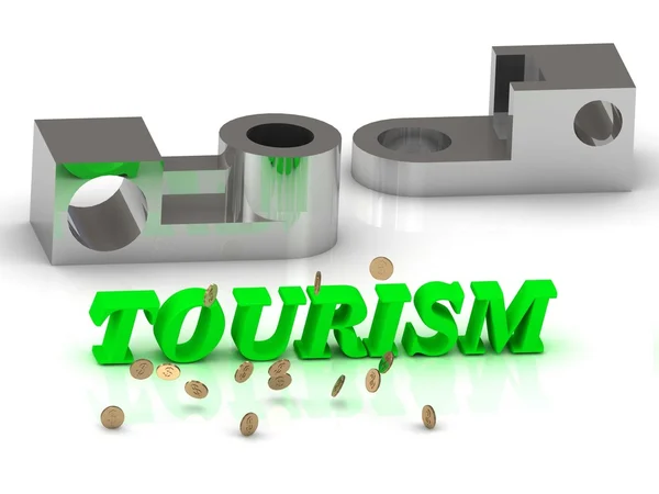 TOURISM- inscription of color letters and silver details — Stock Photo, Image