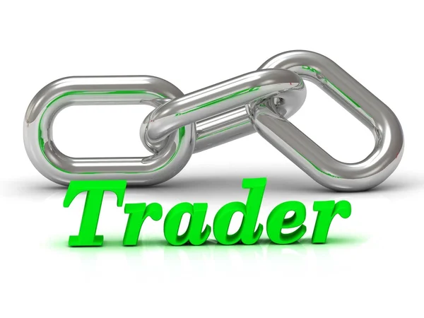 Trader- inscription of color letters and Silver chain — Stock Photo, Image