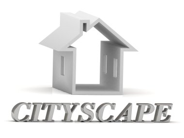Cityscape-yazıt gümüş harf ve Beyaz Saray 