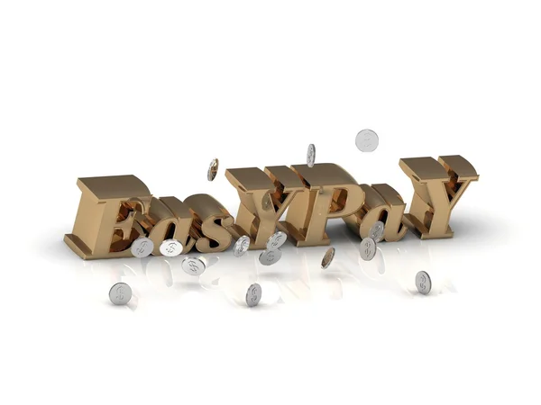 Easypay-inscriptie van gouden letters en zilveren geld — Stockfoto