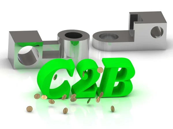 C2b- Wörter aus farbigen Buchstaben und silbernen Details — Stockfoto