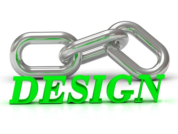 Design-inskrift av färg bokstäver och Silver kedja — Stockfoto